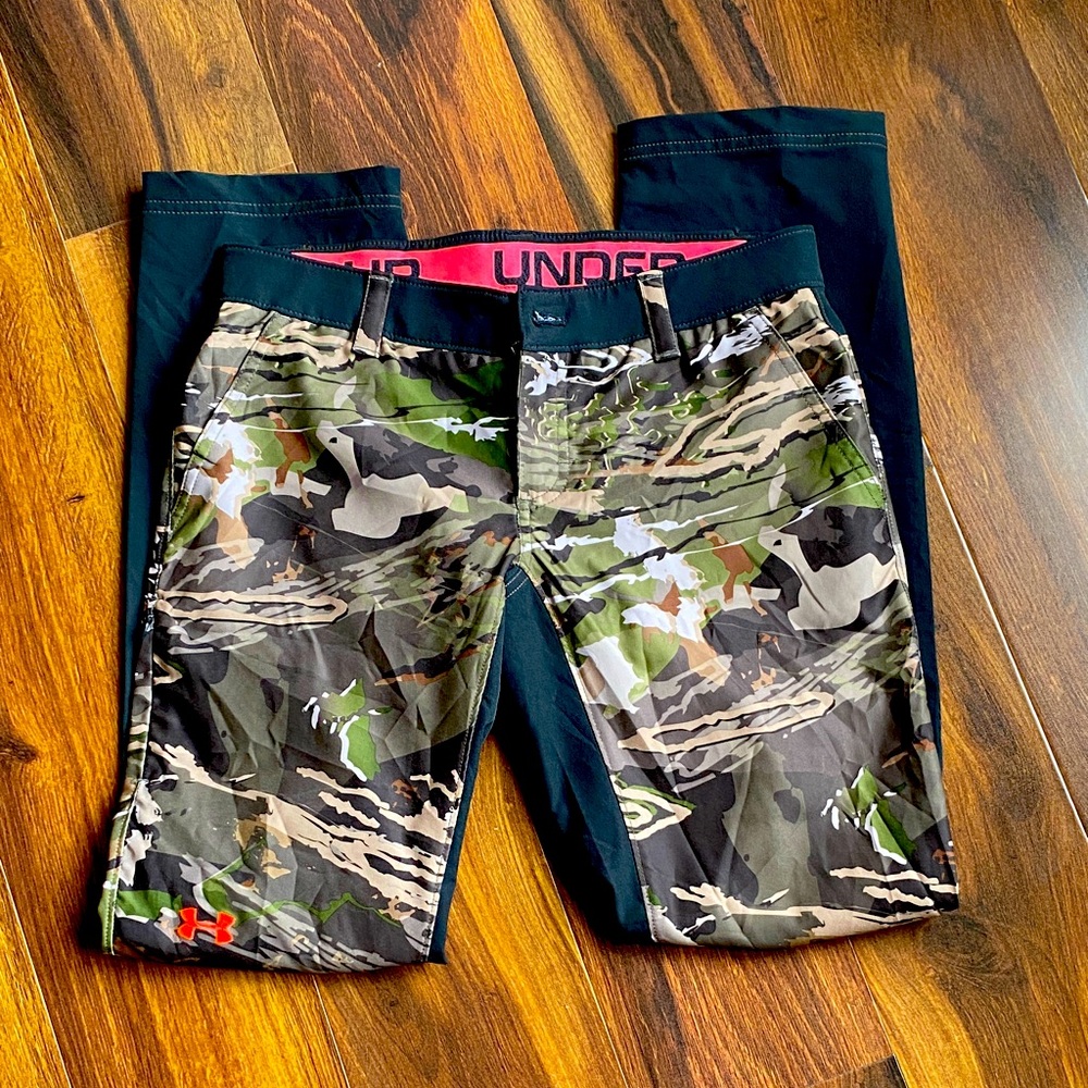 Under Armour Men's Camo Boot Cut Pants with Black Paneling